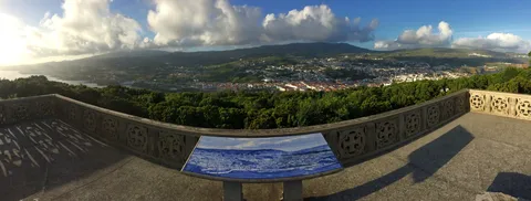 Panorama of Angra do Heroísmo and its bay seen from the slopes of Monte Brasil