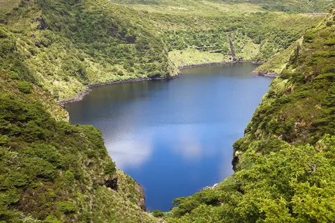 Lagoa Comprida, one of the twin crater lakes on Flores.