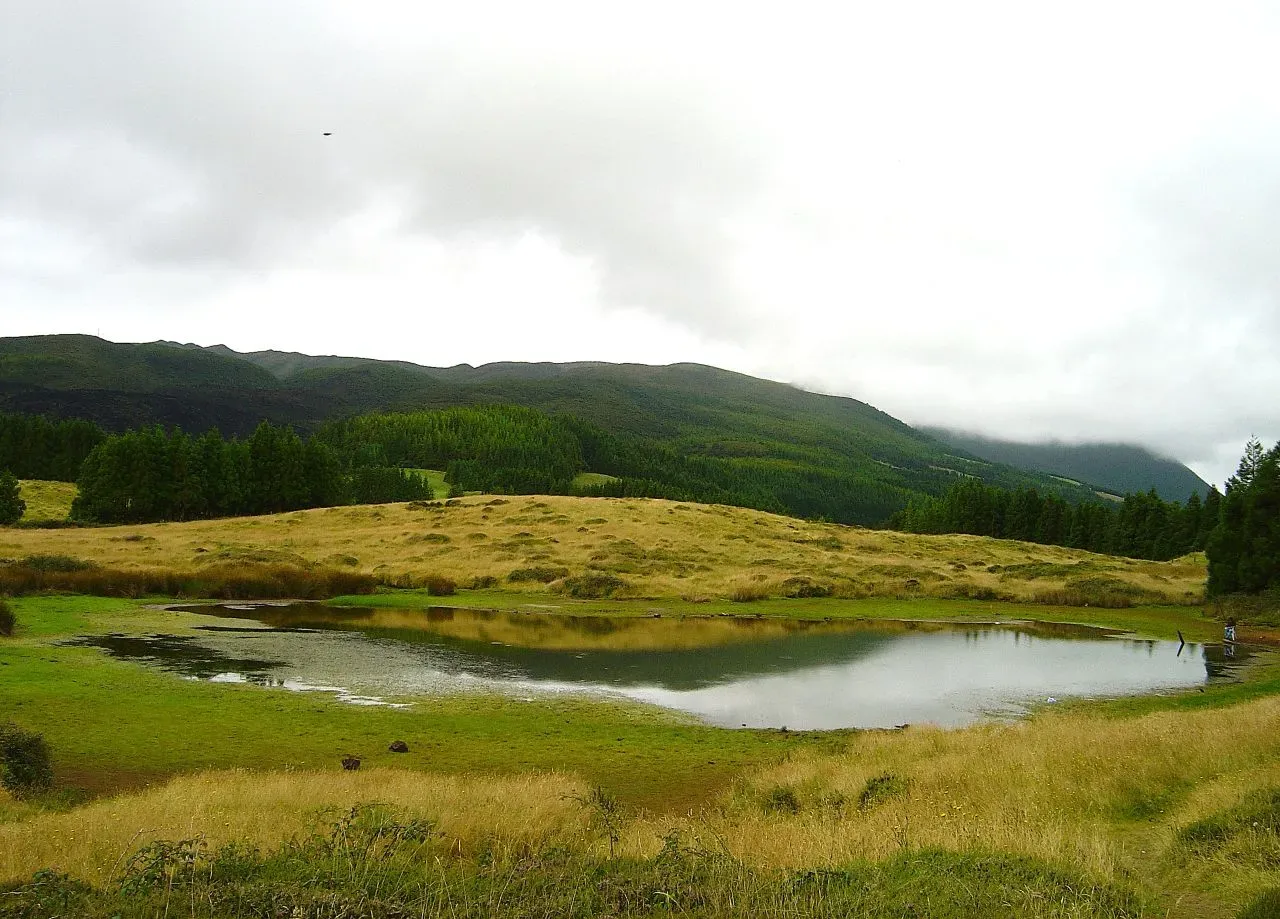 Lagoa do Negro, a dark crater lake on Terceira.