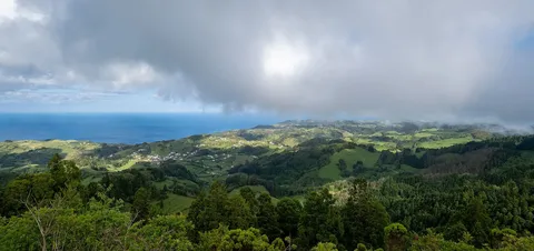 A panoramic view from Pico Alto, Santa Maria's highest point.