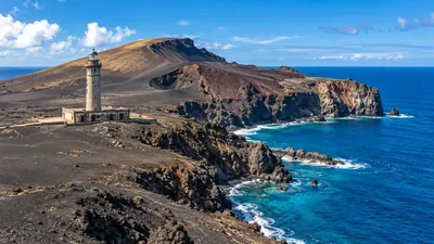 The lighthouse on the Capelinhos ash fields