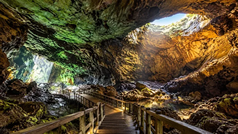 The underground lake of Furna do Enxofre