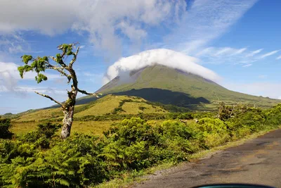 Representative central Azores mountain and sea view