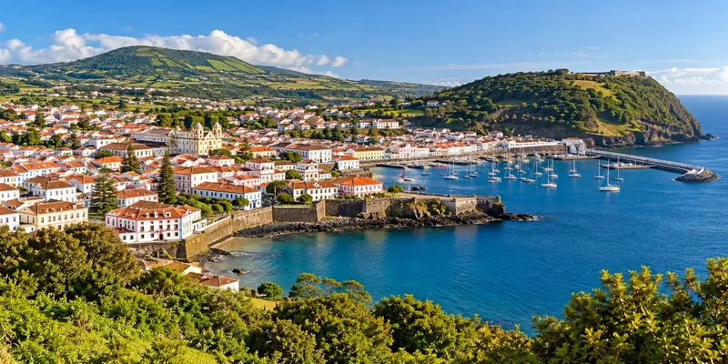 The colourful harbour town of Angra do Heroísmo, Terceira